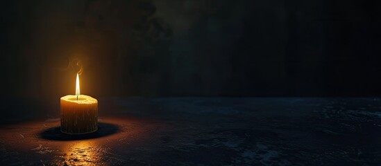 Poster - candlelight in the darkness. Copy space image. Place for adding text and design
