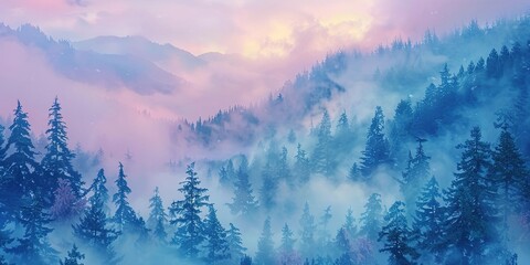 Wall Mural - sunset in mountains