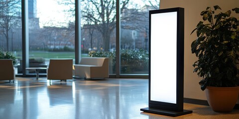 Canvas Print - Blank Signage in Modern Lobby