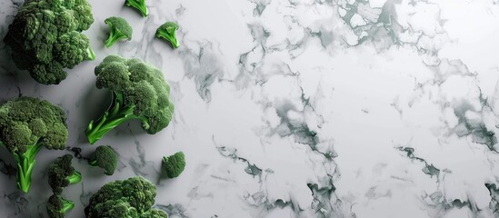 Poster - Broccoli on a white background with copy space