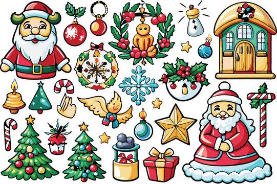 Christmas elements vector