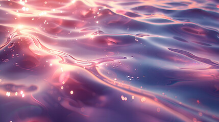 Wall Mural - A vibrant close-up of a metallic 3D object partially submerged in water, with light reflecting off its surface
