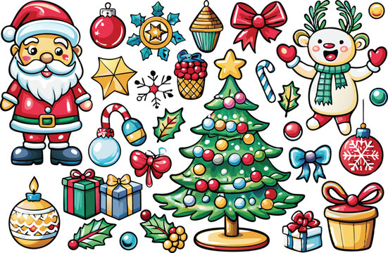 Christmas elements vector