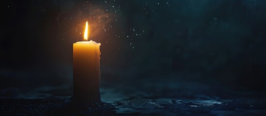 Poster - candlelight in the darkness. Copy space image. Place for adding text and design