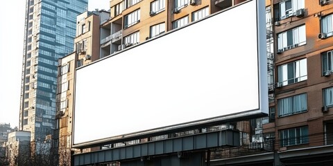 Canvas Print - Blank Billboard in City