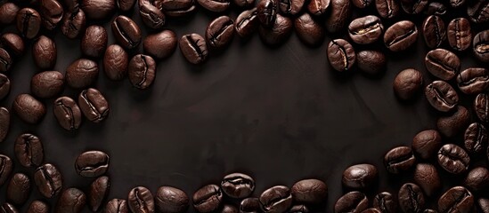 Canvas Print - Roasted coffee beans can serve as a background. Copy space image. Place for adding text and design