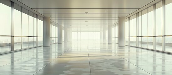 Wall Mural - vacant floor in a contemporary office building. Copy space image. Place for adding text and design