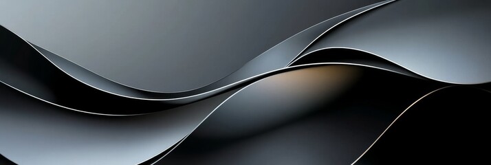 Aufkleber - Abstract Black and Grey Wavy Lines Design - A minimalist abstract background featuring flowing black and grey lines, symbolizing movement, fluidity, technology, and modern design.