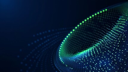 Poster - abstract digital network with green and blue lights - abstract digital network with green and blue l