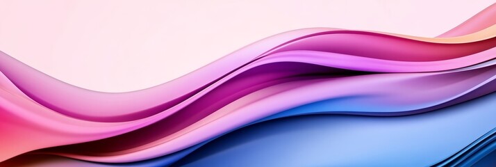Poster - Abstract Pink and Blue Fluid Wave Background - A vibrant, abstract background featuring a flowing wave of pink, purple, and blue hues, symbolizing movement, energy, and transition.
