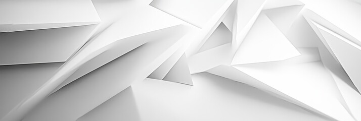 Poster - Abstract White Geometric Shapes for Modern Design - Abstract background with overlapping white geometric shapes, symbolizing modern design, minimalism, clean lines,  geometric patterns, and abstract a