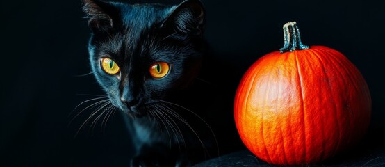 Eerie Halloween Pumpkin and Zombie Kitten