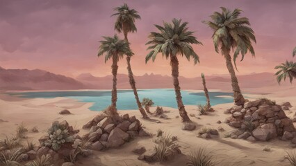 Wall Mural - palm trees on the beach