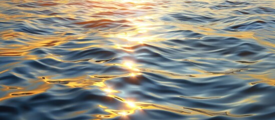 Wall Mural - Sea surface reflecting the setting sun. Copy space image. Place for adding text and design