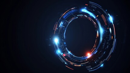 Poster - futuristic technology interface - abstract circle with glowing lines - a mesmerizing abstract circle