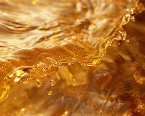 Liquid Gold Background: A Fluid Ocean of Cool Gold and Fresh Flow