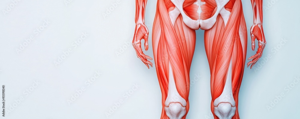 Study Leg Muscles Detailed illustration of human leg muscles showcasing anatomy and ...