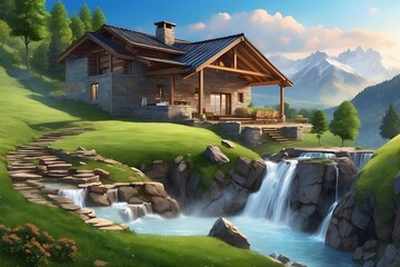 waterfall in the mountain