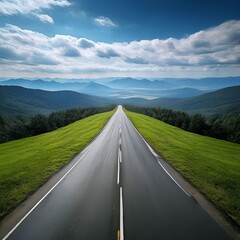 Canvas Print - road to the mountains