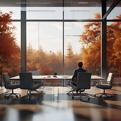 Poster - interior with a table and chairs