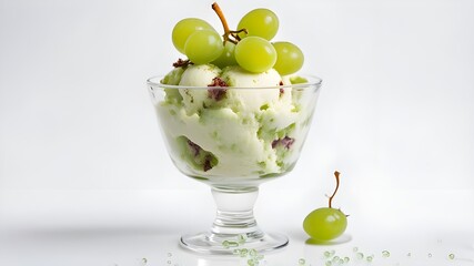 set of Green grapes ice cream