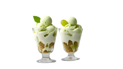 Canvas Print - set of Green grapes ice cream