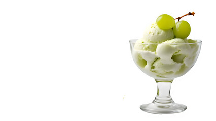 Canvas Print - set of Green grapes ice cream