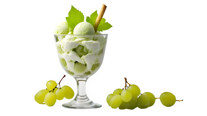 Canvas Print - set of Green grapes ice cream