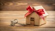 © Collection - house object with key, perfect gift for housewarming celebration, house, home,object, key, gift, housewarming
