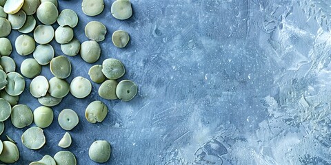 Wall Mural - green peas on a table