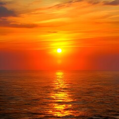 Sticker - The sunset painted the sky with hues of orange and pink as it dipped below the horizon, casting a golden glow on the calm sea.