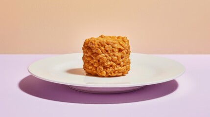 Wall Mural - A Single Serving of Uncooked Ramen Noodles on a White Plate