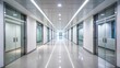 © Collection - A long empty corridor in a modern office building, corridor, hallway, empty, modern, workplace, interior