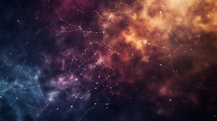 Wall Mural - A colorful space background with stars and constellations