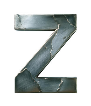 3d Old metal letters alphabet font