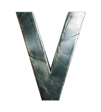 3d Old metal letters alphabet font
