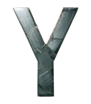 3d Old metal letters alphabet font