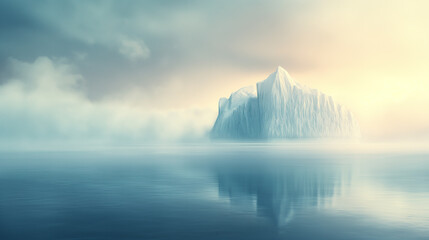 Wall Mural - A large ice block is floating in the ocean