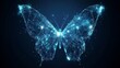 © VIK - The lifecycle evolution of a butterfly against a dynamic blue background represents digital business transformation