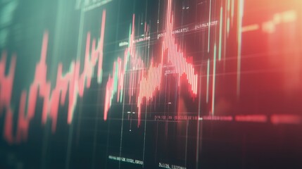 Poster - Financial data on a monitor. Finance data concept. stock market pricing abstract. Business background. Market Analyze.Bar graphs, diagrams, financial figures. Forex.