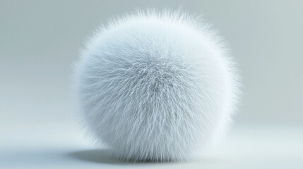Poster - Fluffy 3D ball with a rich, furry texture in a seamless background.