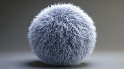 Poster - Fluffy 3D ball with a thick, plush texture and intricate fiber details.
