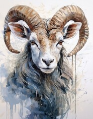 Poster - close up of a mouflon 