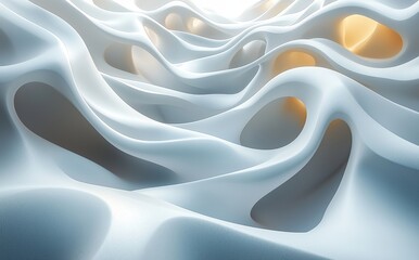 Leinwandbilder - Abstract white background with dynamic layers of shape dimensions.