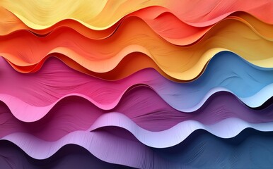 Aufkleber - Dynamic papercut background with colors wavy dimension