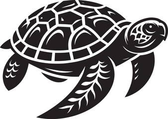 Wall Mural - Sea turtle silhouette illustration isolated on a white background