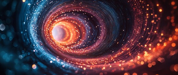 Leinwandbilder - Swirling 3D polygons form a vortex, a gateway into the digital dimension