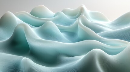 Poster - beautifully crafted abstract composition depicting dynamic teal waves flowing seamlessly, giving a s