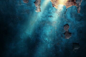 Poster - A luminous central light beam pierces the two-toned blue gradient backdrop to create a dynamic and atmospheric setting