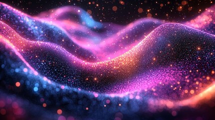 Poster - In this abstract digital wave illustration, vivid hues of red, blue, and purple create a dynamic and futuristic background.